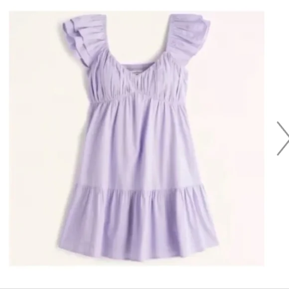 A&F Blogger Favorite Ruffle Flutter Sleeve Mini Dress sz S - Picture 3 of 10